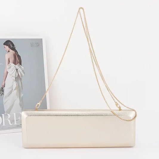 Gold Vegan Leather Clutch Bag