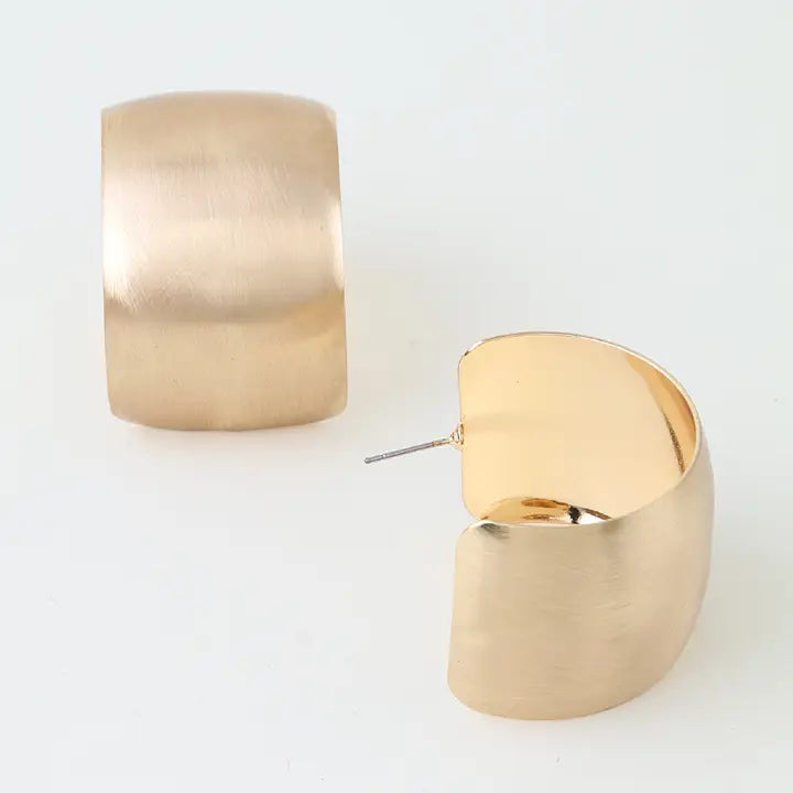 Gold Polished Curl Earrings