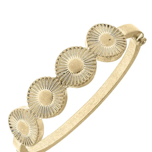 Gold Fluted Hinge Bangle