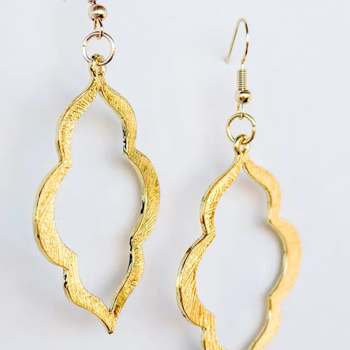 Gold Marquise Earrings