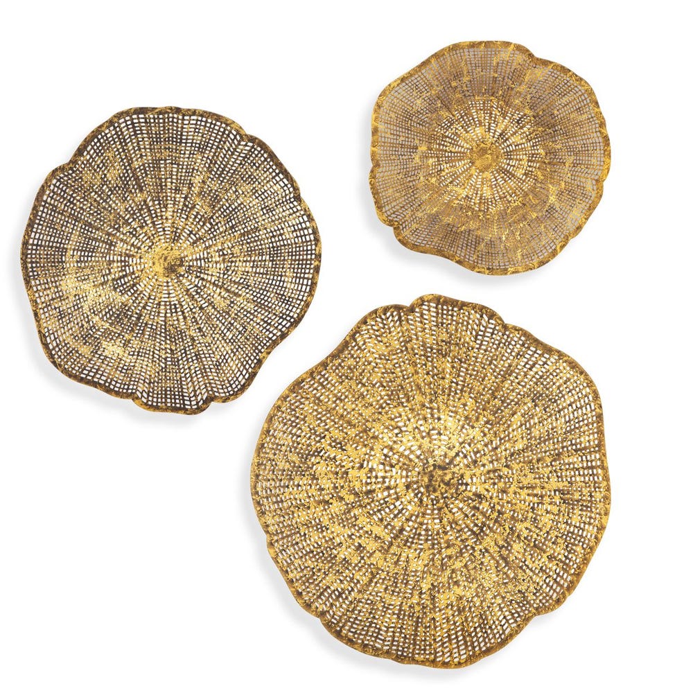 Brushed Gold Metal Wall Decor S/3