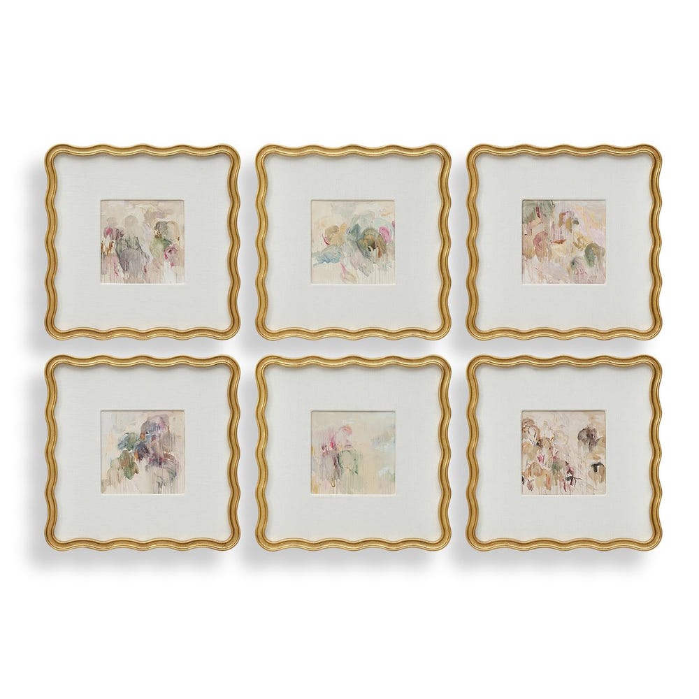 Gold Mist Framed Canvas S/6