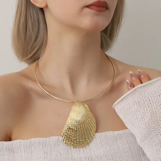 Gold Plated Oyster Necklace