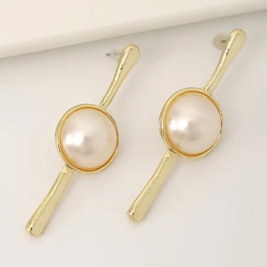 Gold Plated Pearl Boho Earrings