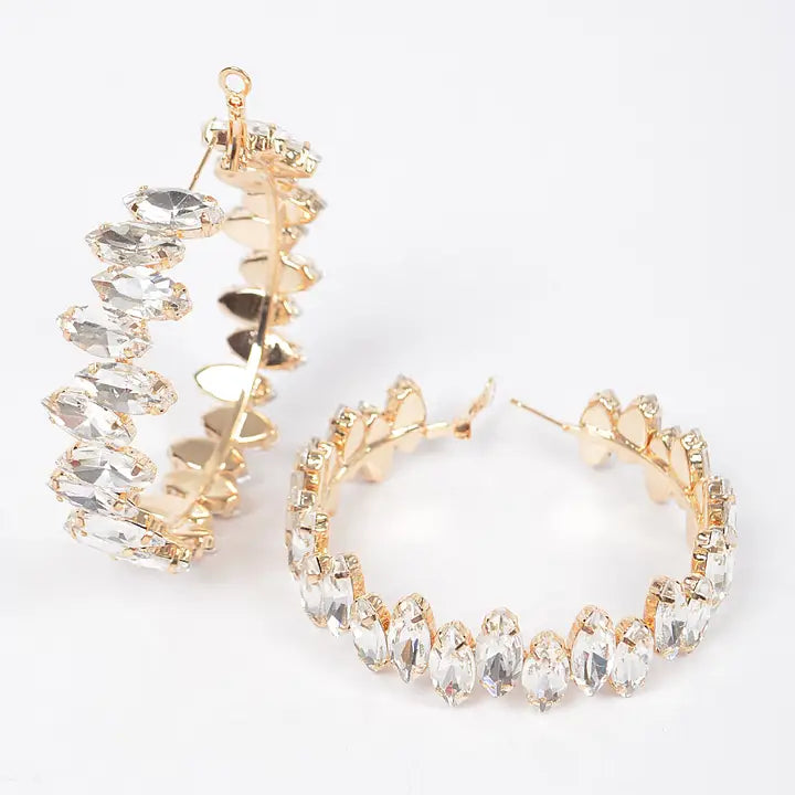 Rhinestone Hoop Earrings