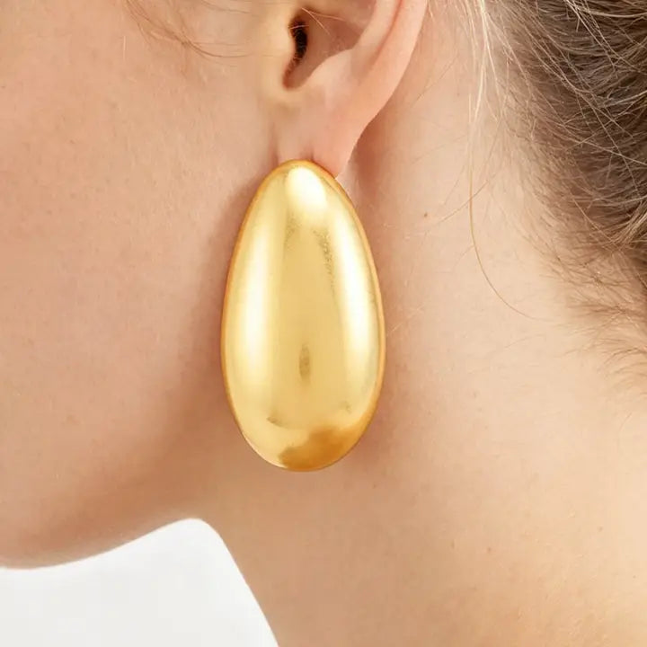 Gold Teardrop Stud Earrings