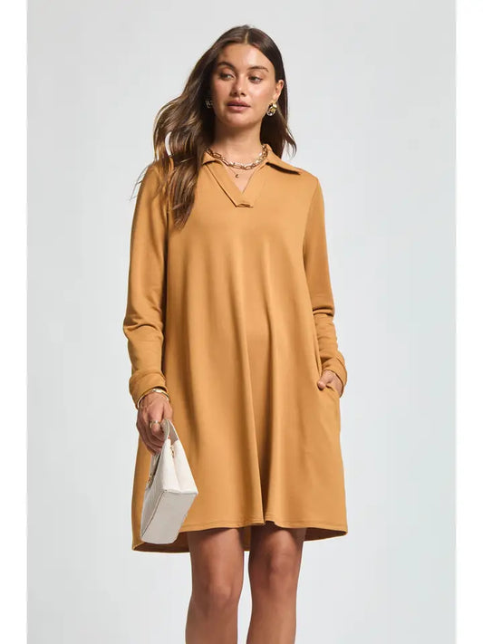 Gold Terry A-Line Dress