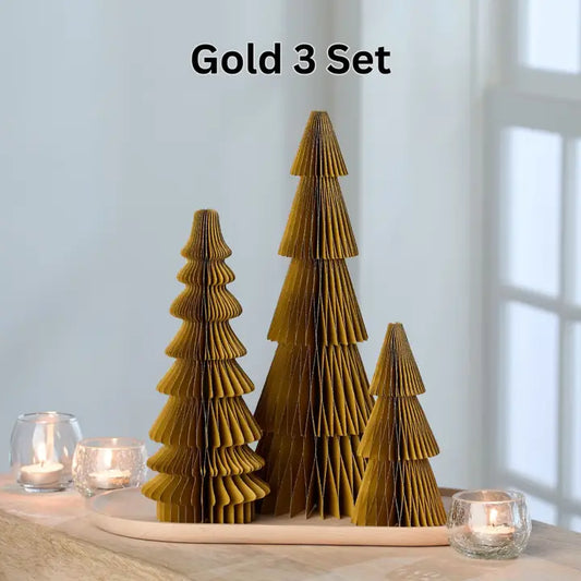 Vintage Folding Christmas Trees S/3