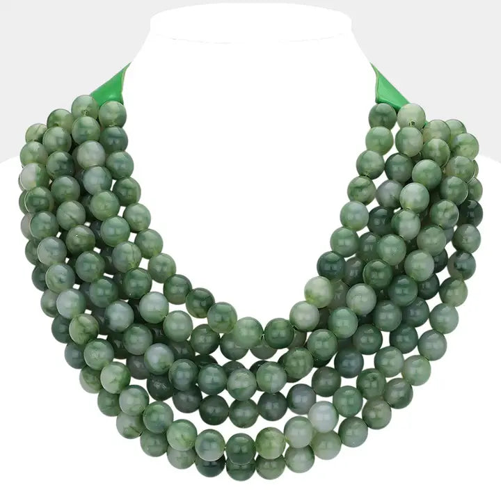 Chunky Layered Acrylic Bead Necklace