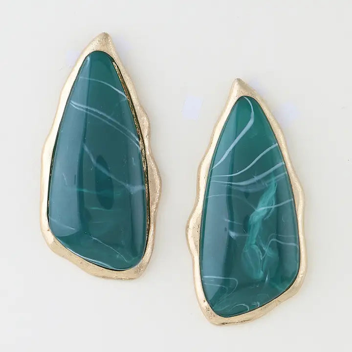 Geometric Marble Stone Earrings