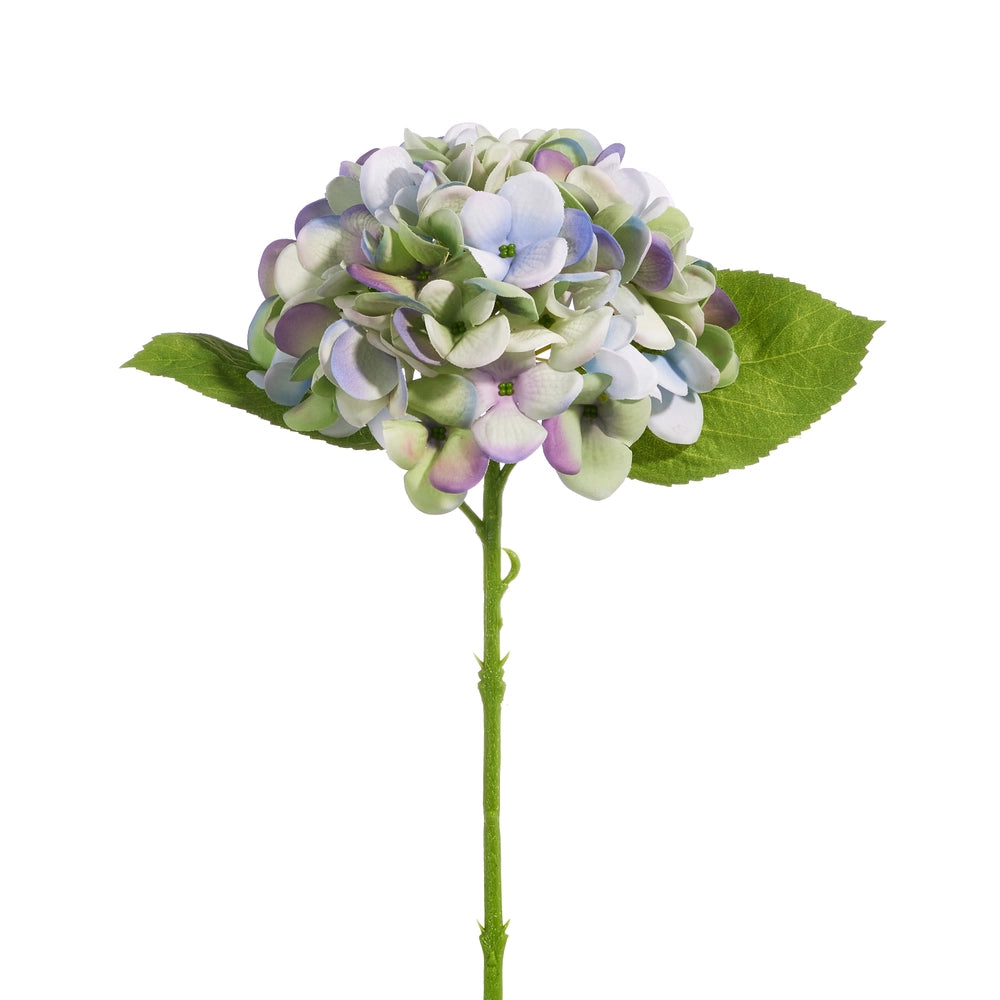 13" Real Touch Green & Purple Hydrangea Stem