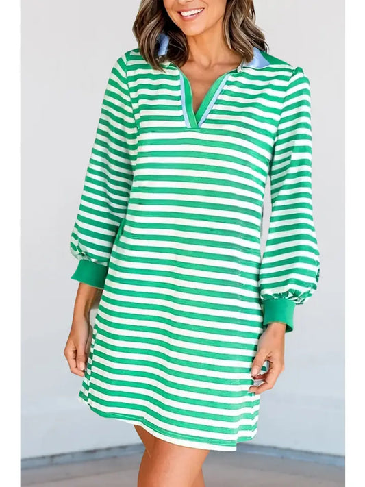Cream & Green Dress