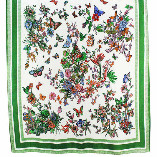 Green Floral Scarf