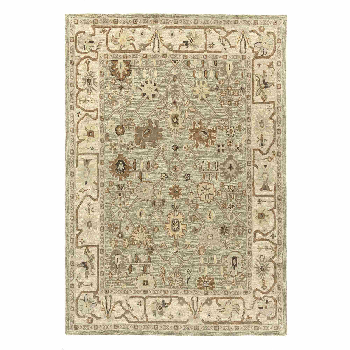 Sage & Beige Pattern Rug 9'x12'