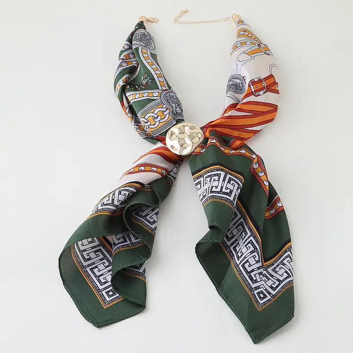 Green Scarf Necklace