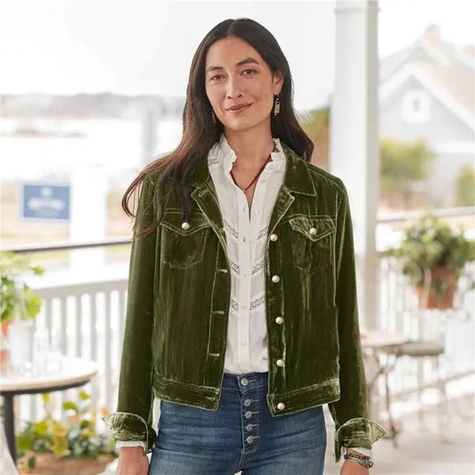 Dark Green Velvet Jacket