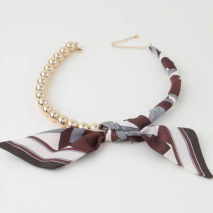 Half Beaded Scarf Necklace