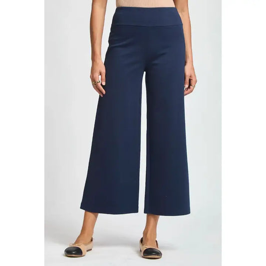 Navy High Waist Cropped Pants