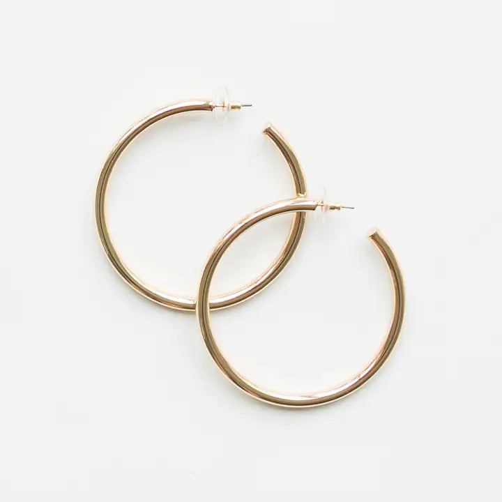 2.5" Shiny Gold Earrings