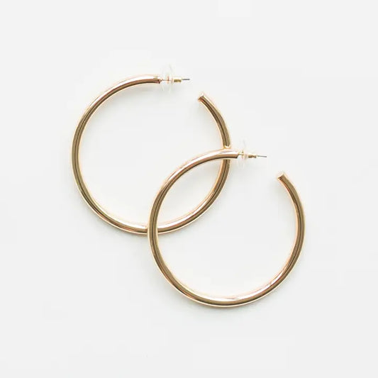 2.5" Shiny Gold Earrings