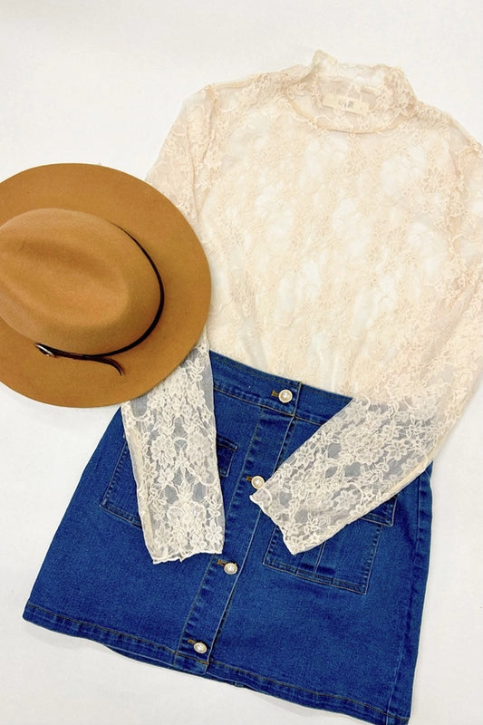 Ivory Mesh Top