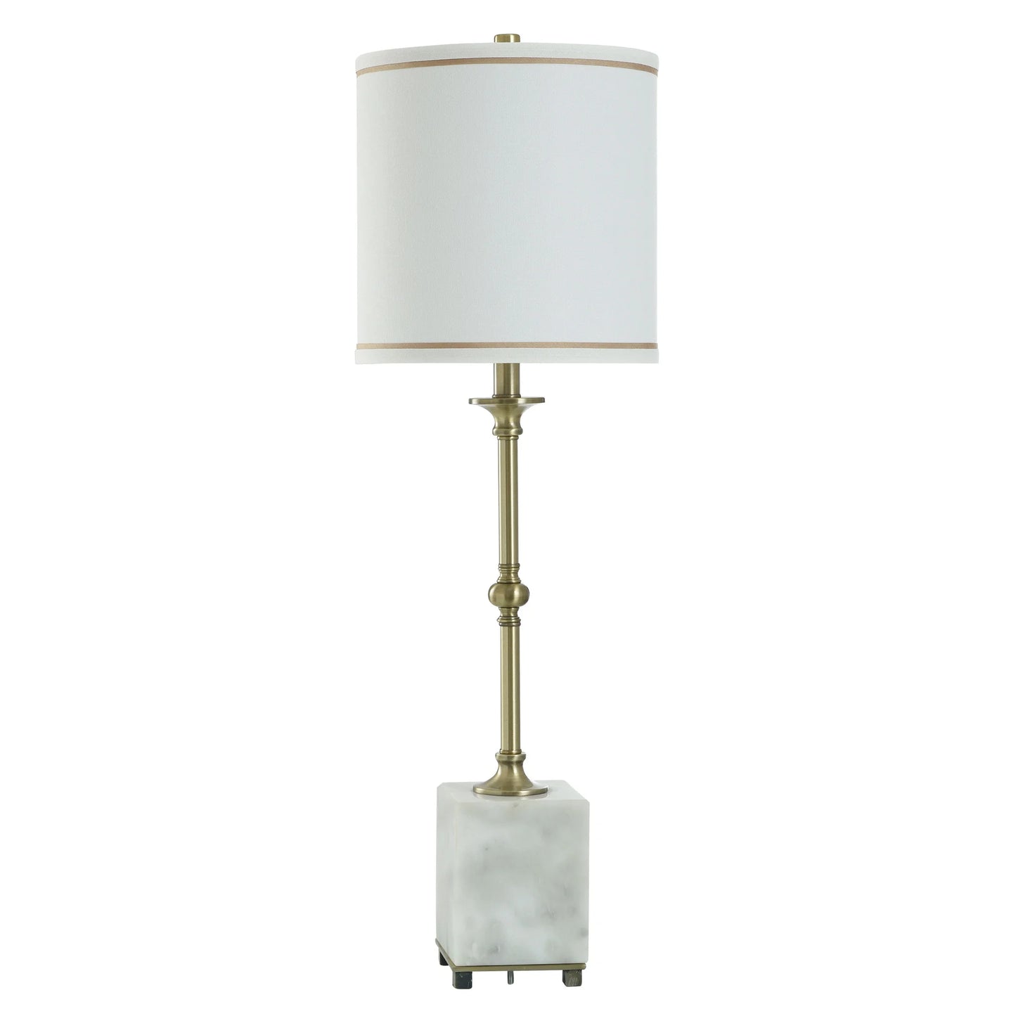 Gold Lamp with Square Marble Base 34.5"H