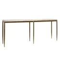 Bronze Table with Marble Top 32"h 80"w