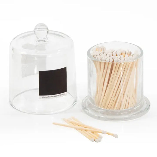120 Wood Matches in Glass Container