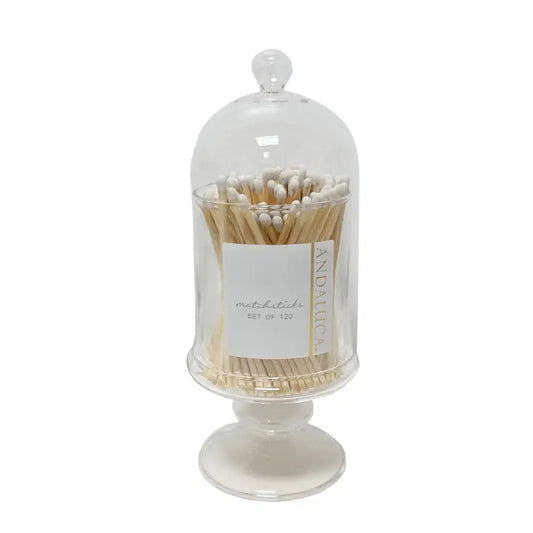 120 Wood Matches in Tall Glass Container