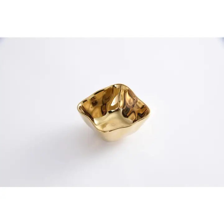 Mini Gold Porcelain Square Bowl