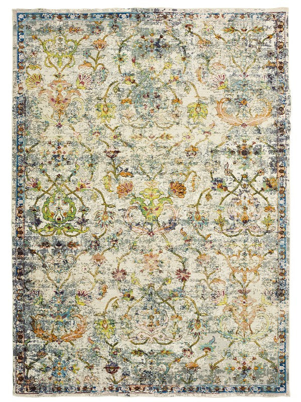 Blue & Green Multi Color Area Rug 4'x6'