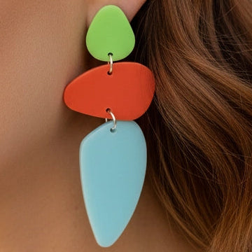 Bold Multi Color Drop Earrings