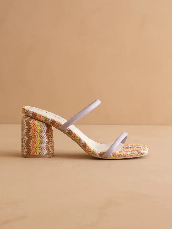 Multi Color Rattan Heels