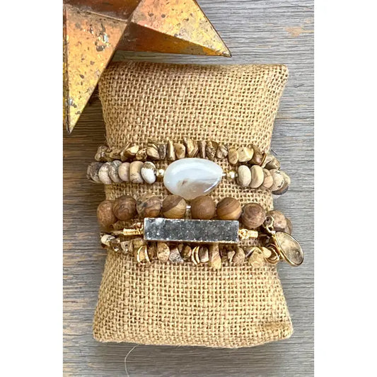 Natural Stone Stretch Bracelet Set
