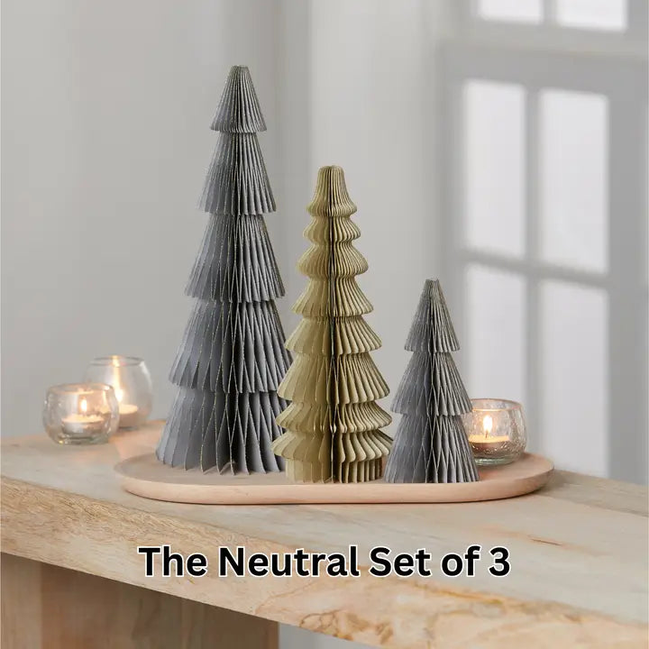 Vintage Folding Christmas Trees S/3