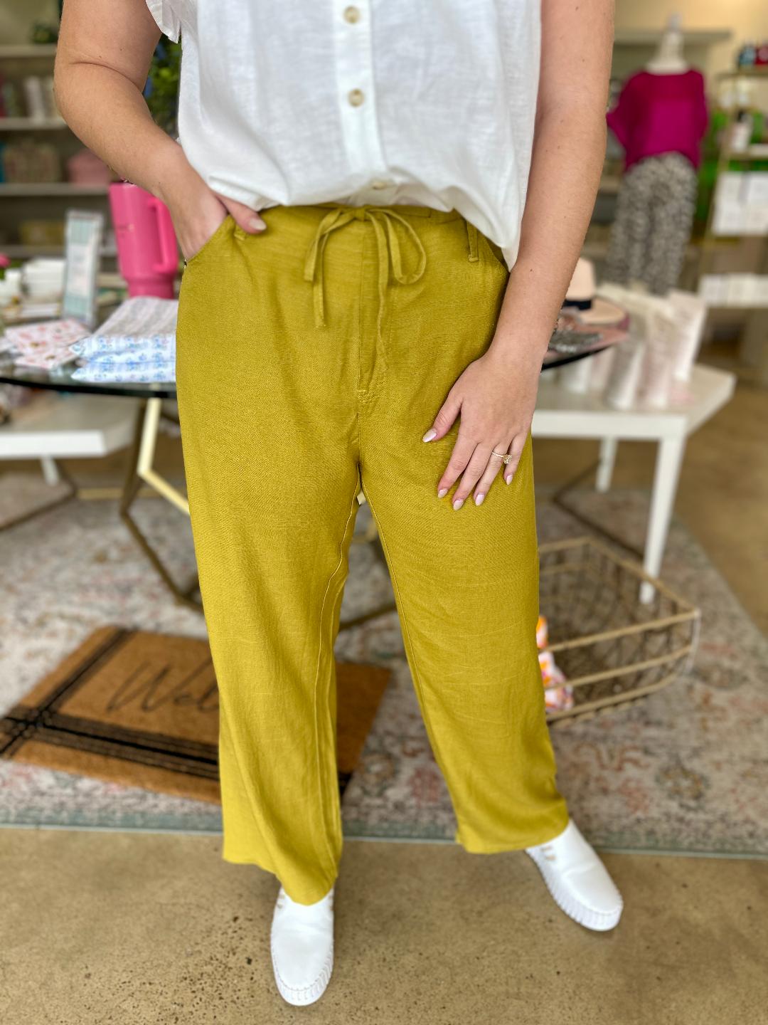 Mustard Green Pants
