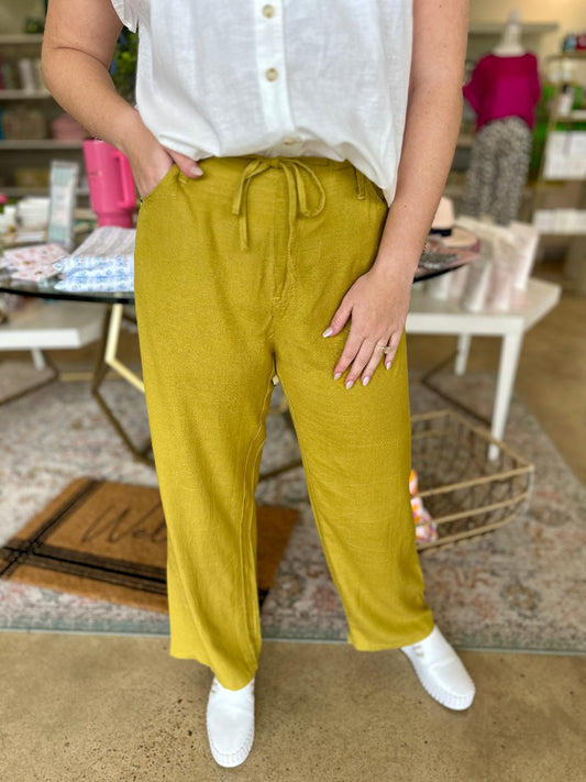 Mustard Green Pants