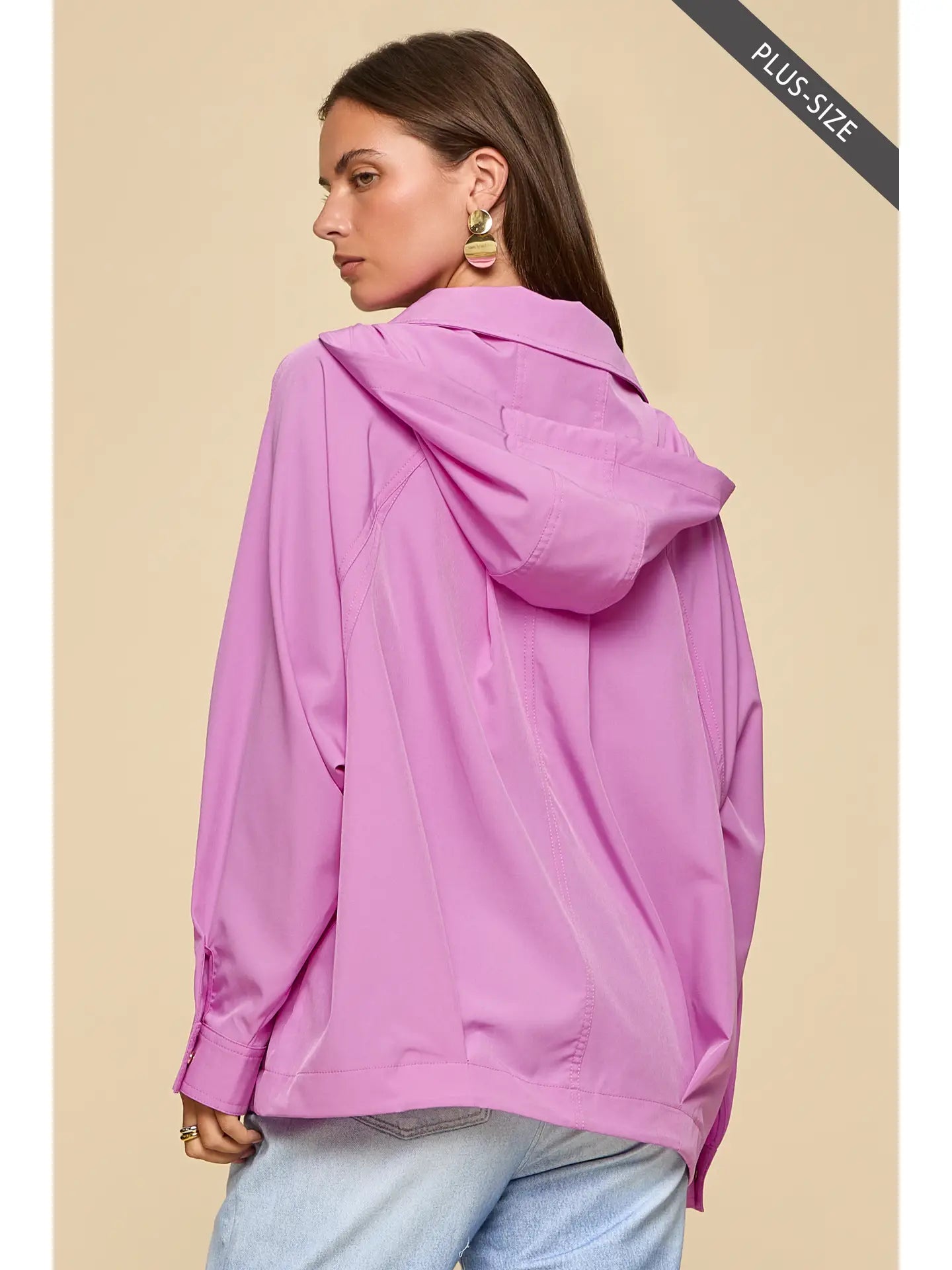 Plus Pink A-Line Hooded Jacket