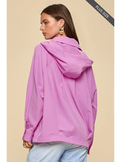 Plus Pink A-Line Hooded Jacket