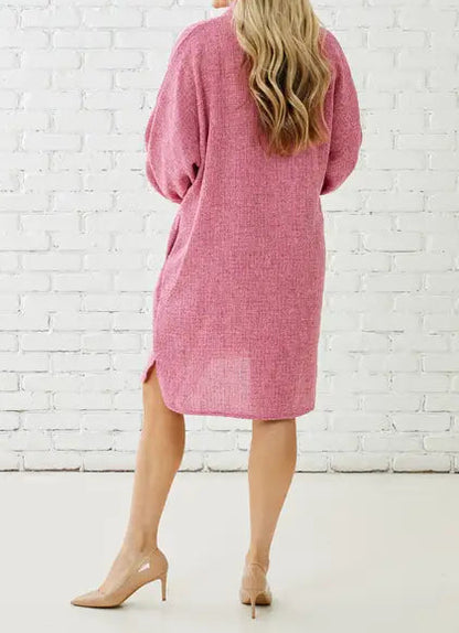 Betsy Collar Tweed Dress Pink