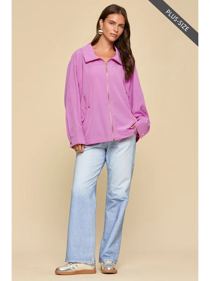 Plus Pink A-Line Hooded Jacket