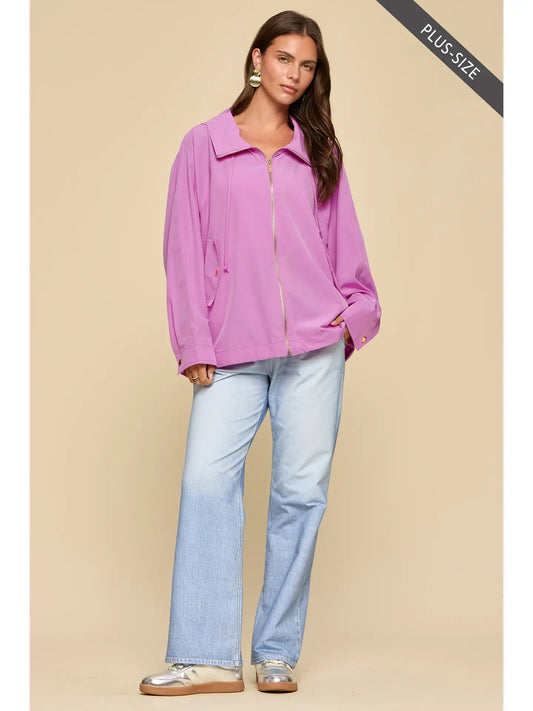 Plus Pink A-Line Hooded Jacket
