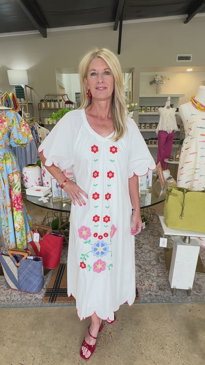 White Embroidered Maxi Dress