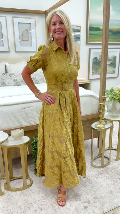 Gold Floral Maxi Dress