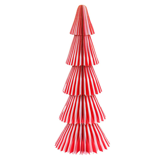 36" Foldable Red & White Paper Christmas Tree