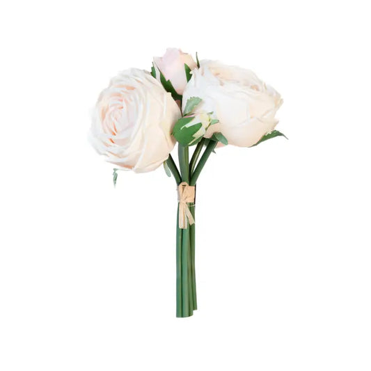 9" Champagne Real Touch Rose Bundle
