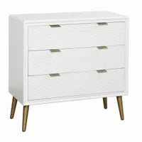 Satin White Fluted Chest 32'w x 32"h x 15"d