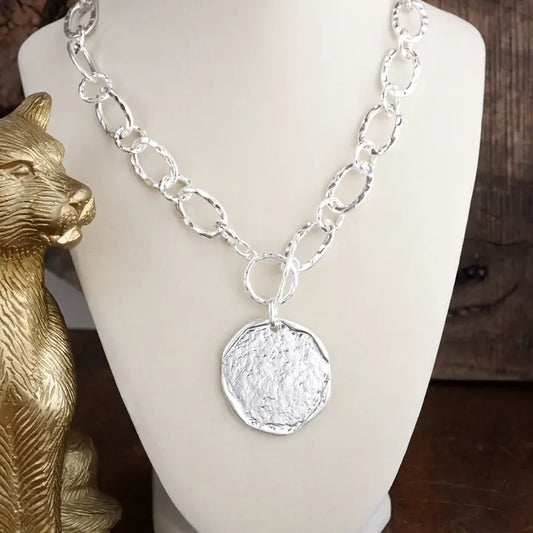Silver Toggle Statement Necklace