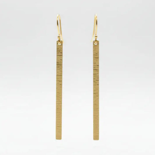 Long Simple Brass Earrings