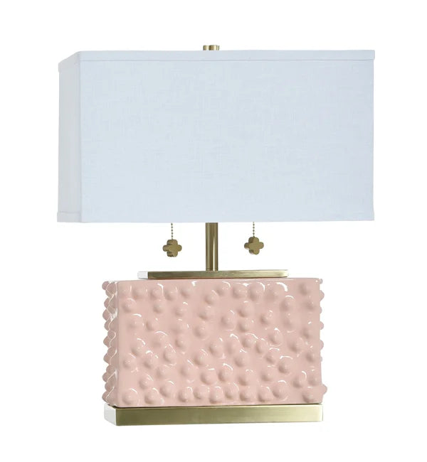 Light Pink Ceramic Lamp 21"h